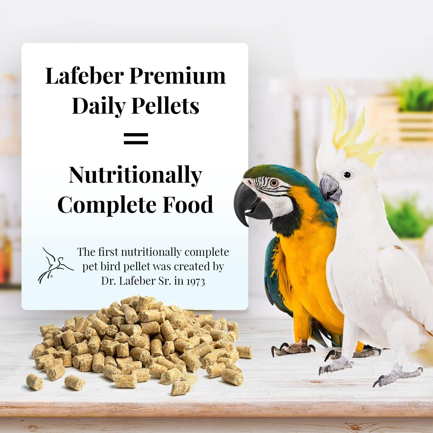 LAFEBER’S Premium Daily Diet Pellets Pet Bird Food, Made with Non-GMO and Human-Grade Ingredients, for Macaws and Cockatoos, 5 lb