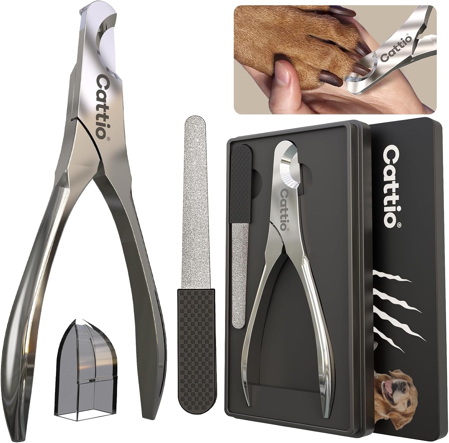 Dog Nail Clippers – All Steel Material, Built-in Spring,Heavy Duty Dog Nail Trimmer Full Metal Razor Sharp Professional for All Dogs Cats with Thick Toena,Dog Nail Trimmers