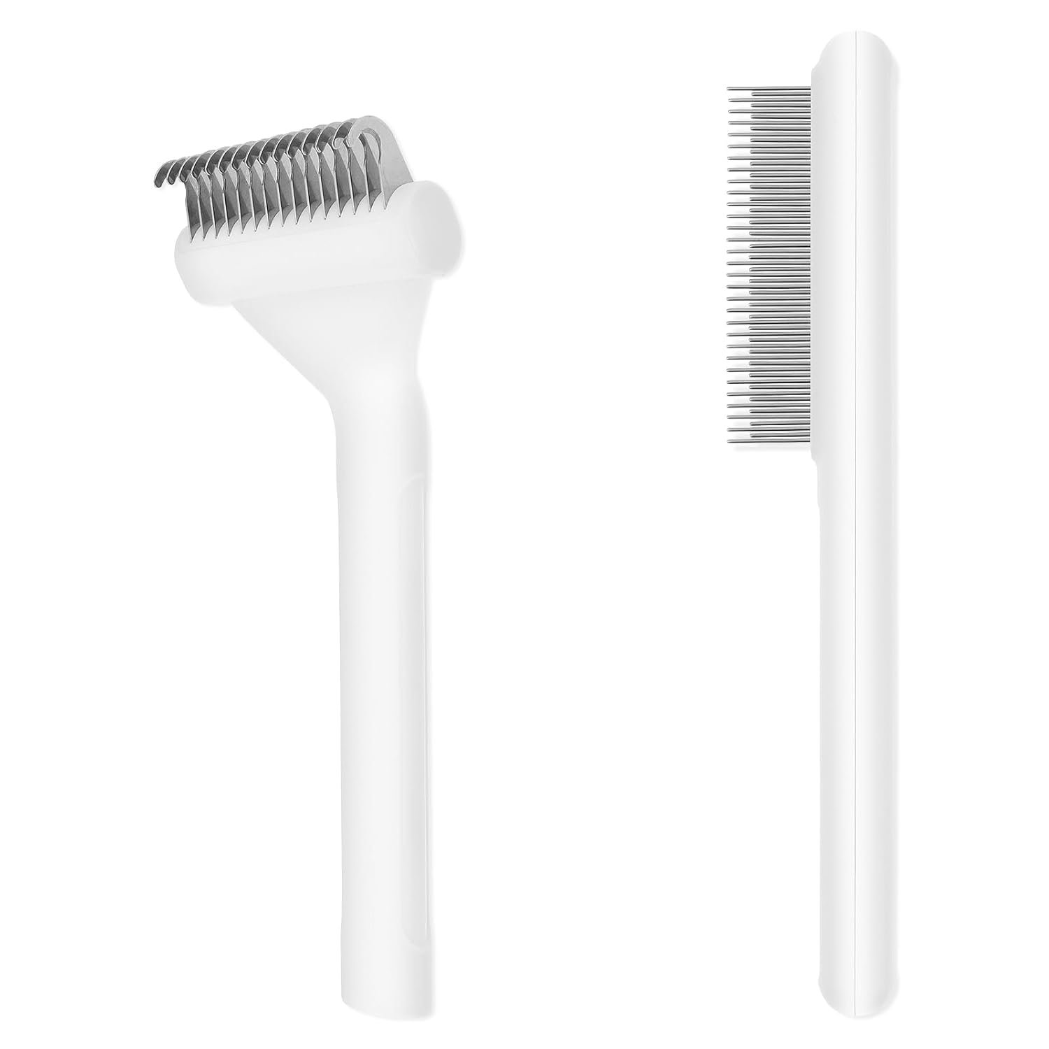 2Pcs Cat Hair Brush, Cat Brush for Indoor Cats Grooming and Shedding, ABS Knotting Comb, Efficient Defluffing Pet Deshedding Tools for Kitten Dogs