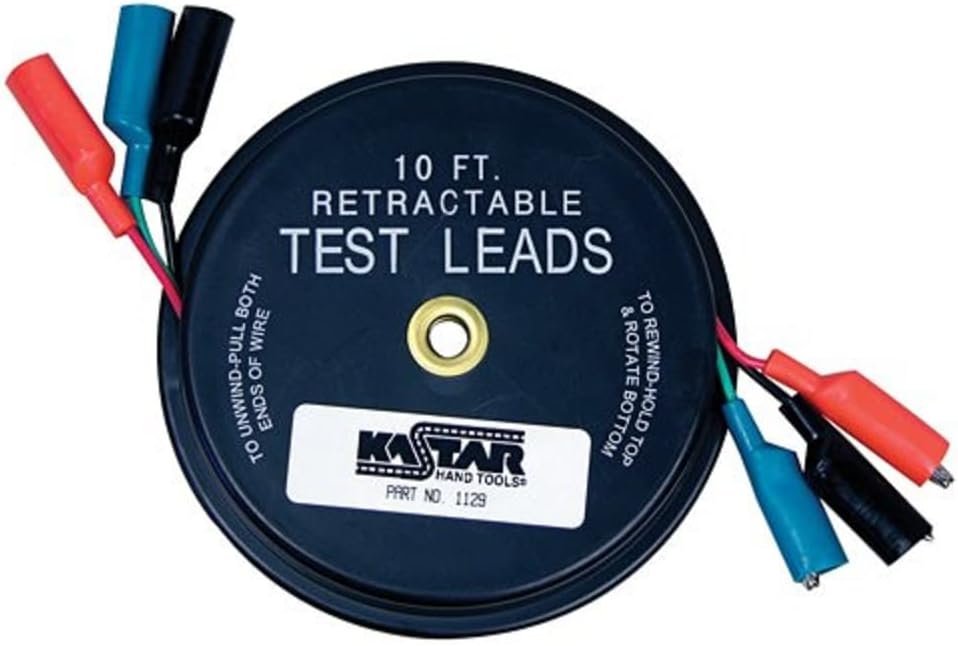 Lang Tools (1129 Retractable Test Lead, black, 3 Leads X 10′