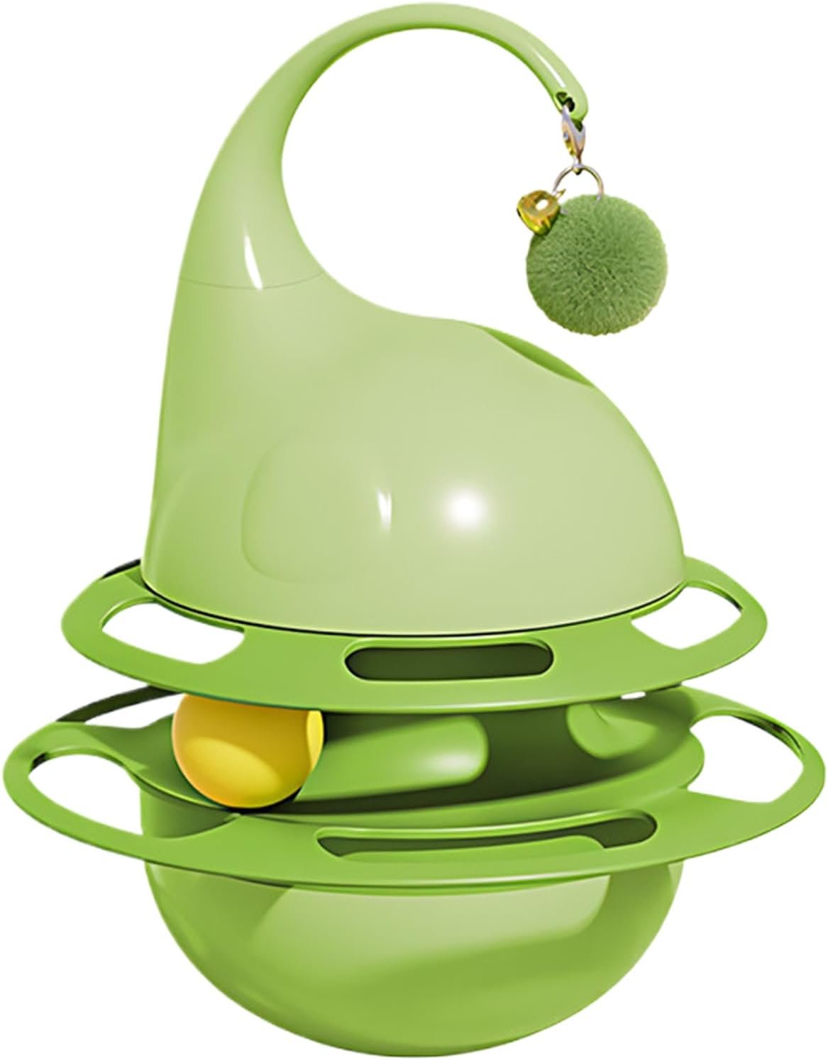 Cat Treat Dispenser Toy, with Engaging Play Design, 17.8×13.8×13.8cm, Treat Dispensing Ball, Bell Track Game, Promotes Foraging Behavior, for Indoor, Outdoor, Chewing, Foraging, Mental Stimulation