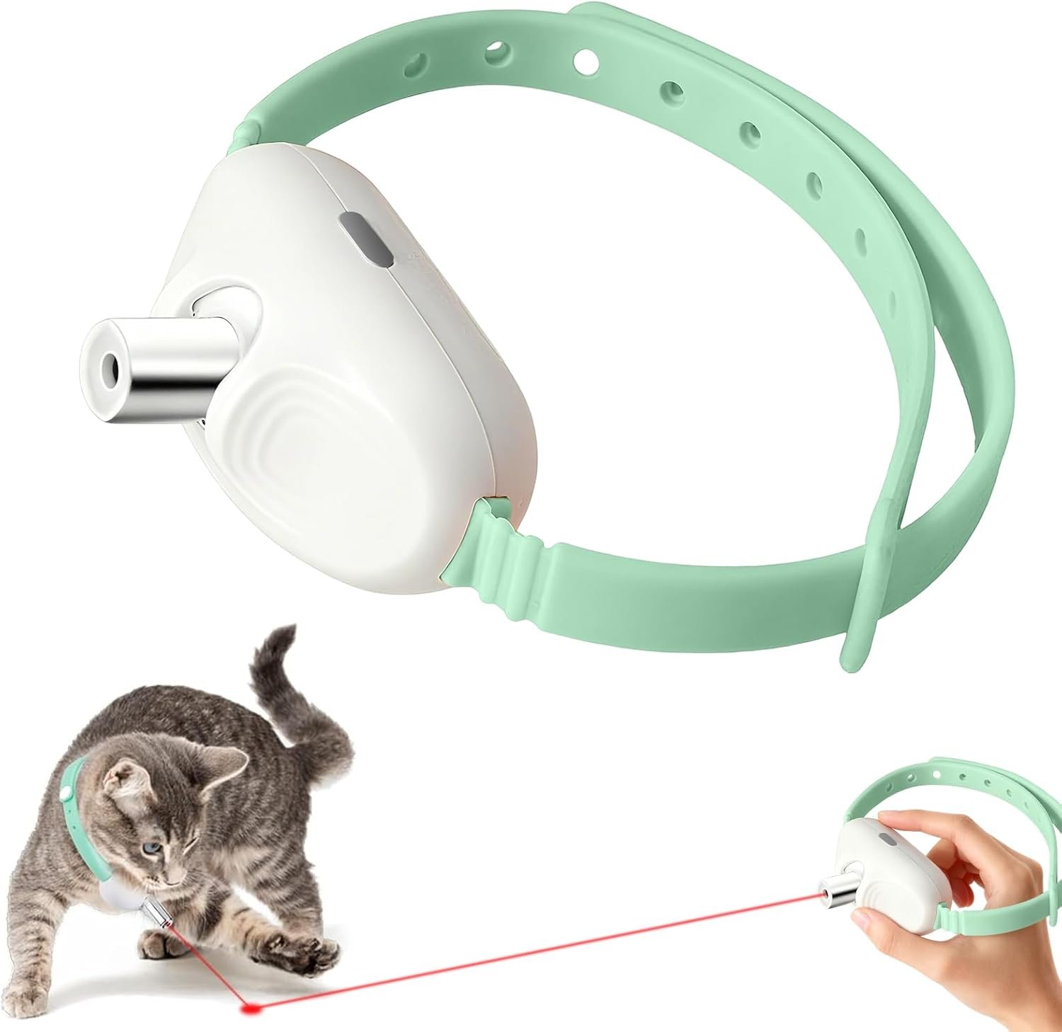 Walfront Cat Toys, Interactive Laser Cat Toys for Indoor Cats, USB Rechargeable Kitten Toy, Adjustable 9.1–13.4″(23-34cm), 2 Models & 41°Adjust Angle, Automatic Cat Toy for Chase Fun Play Exercise