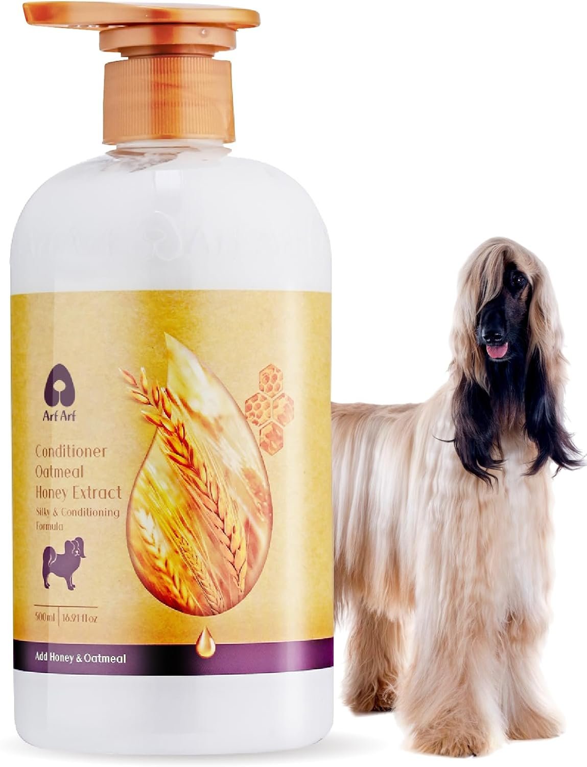 Arf Arf Oatmeal Dog Conditioner for Sensitive Skin – Soothing Anti-Itch & Detangling Formula for Dry, Itchy Skin & Matted Fur – Gentle for Puppies & All Breeds – 16oz