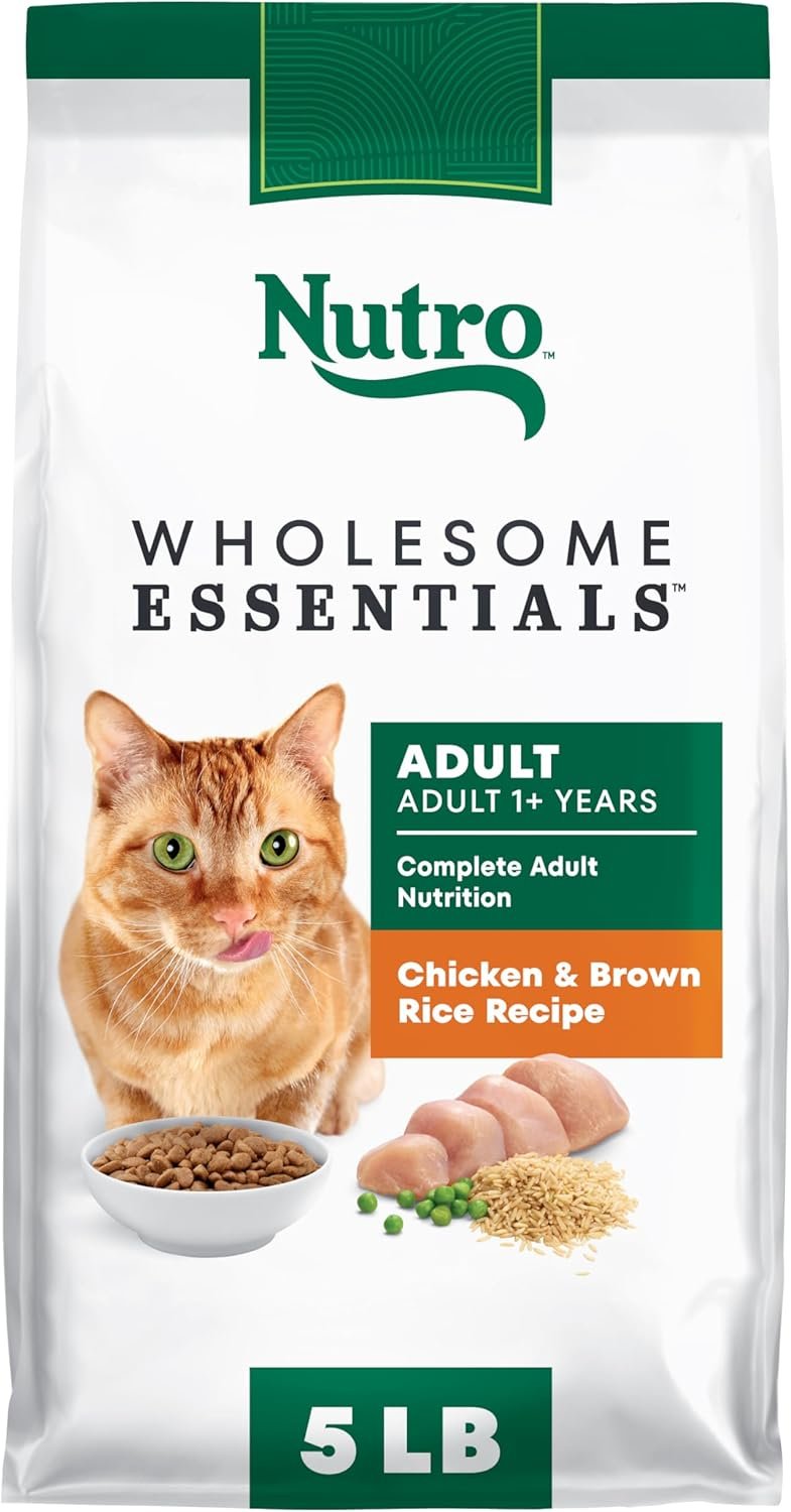 Nutro Wholesome Essentials Adult Dry Cat Food, Chicken & Brown Rice Recipe, 5 lb. Bag