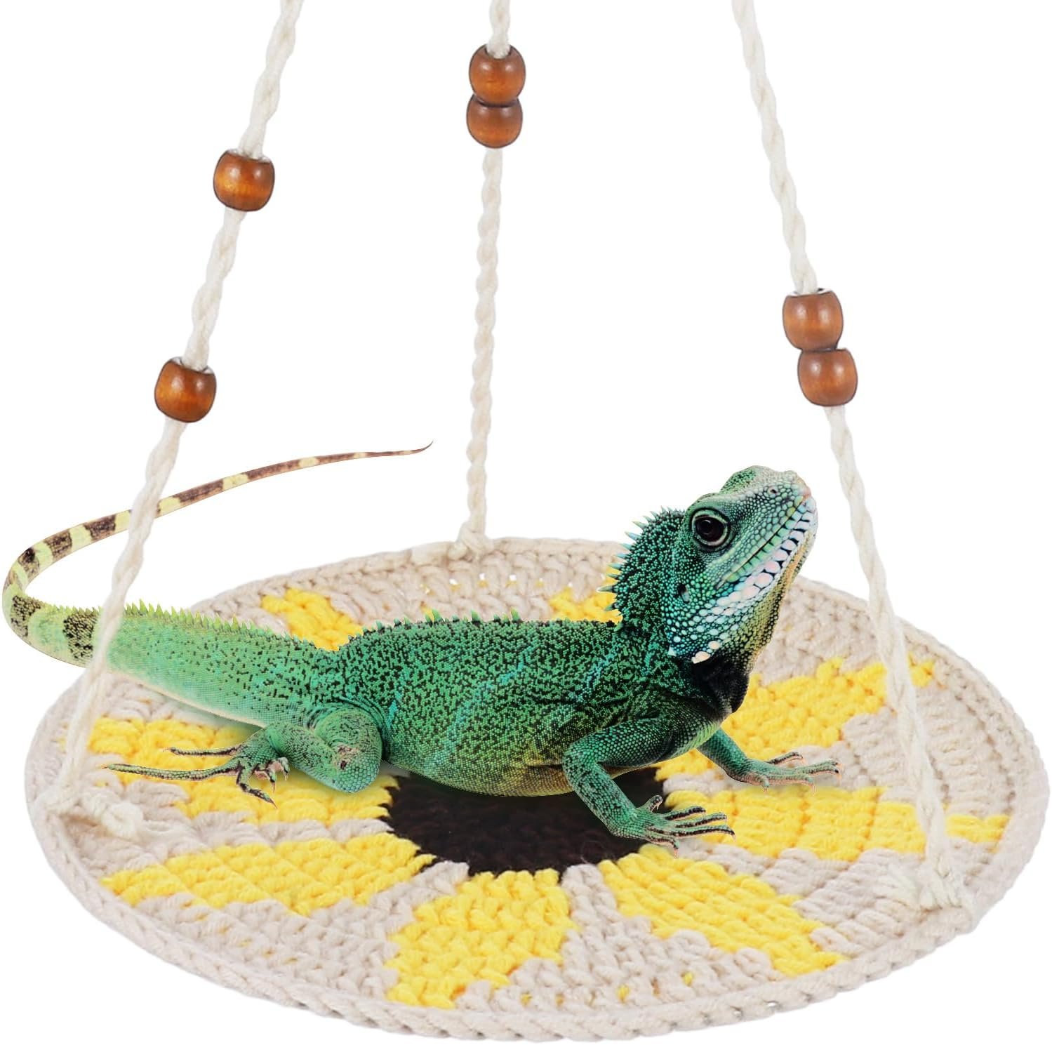 Jspupifip Reptile Hammock,Bearded Dragon Accessories for Habitat Leopard Gecko Tank Accessories Small Lizard Cage Bed Hanging Hammock Pet Platform Carrier for Chameleon Birds Rats Gecko Iguana