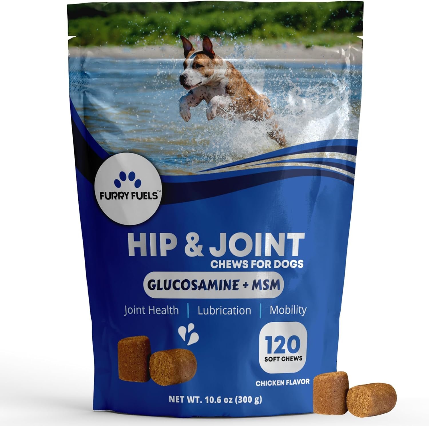 Hip and Joint Supplement for Dogs 120 Dog Chews – Advanced Glucosamine for Dogs – Chicken Flavor Hip and Joint Chews for Dogs – Dog Pain Relief Supplement – Perfect for Small to Medium and Large Breed