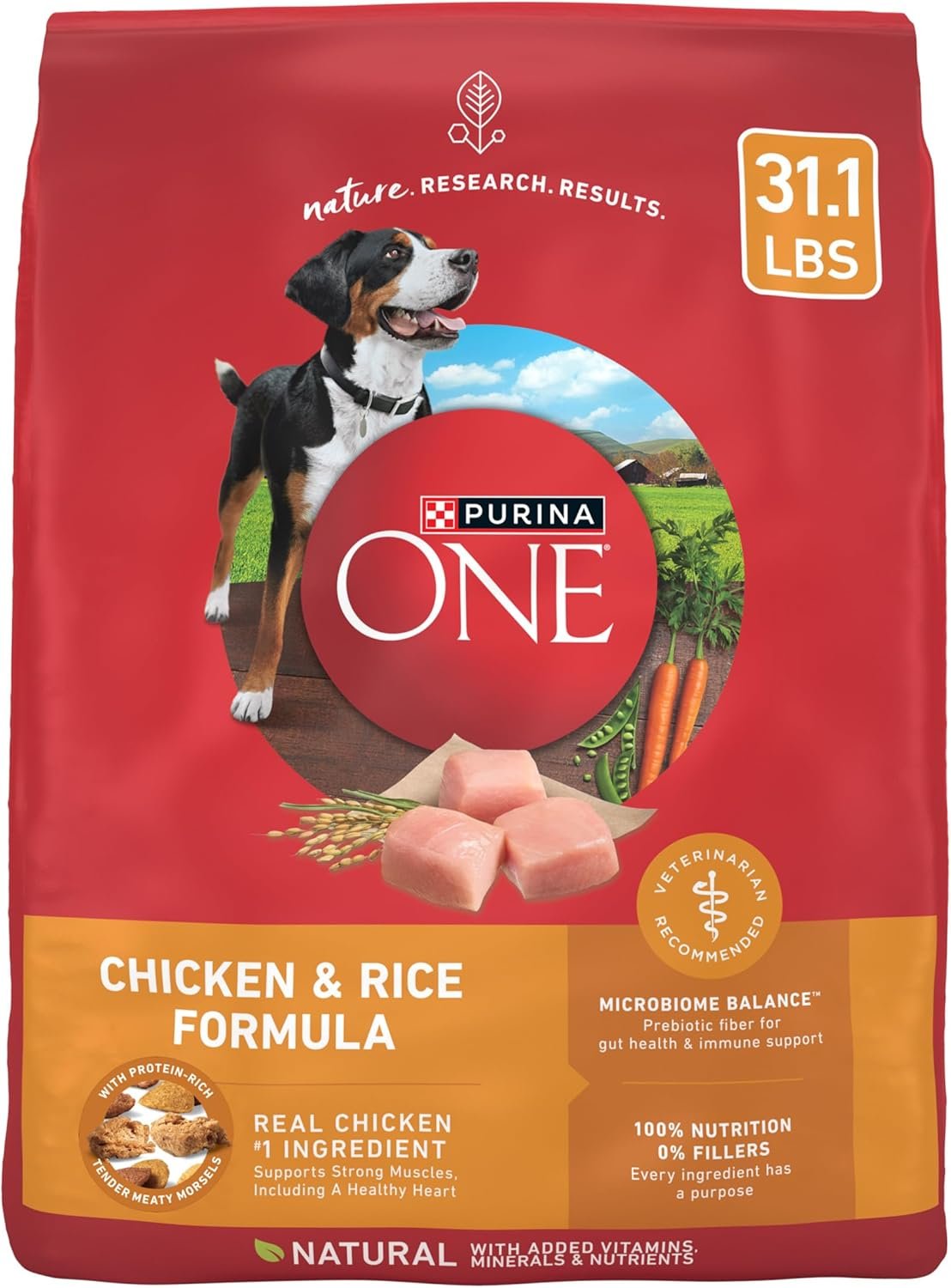 Purina ONE Chicken and Rice Formula Dry Dog Food – 31.1 lb. Bag