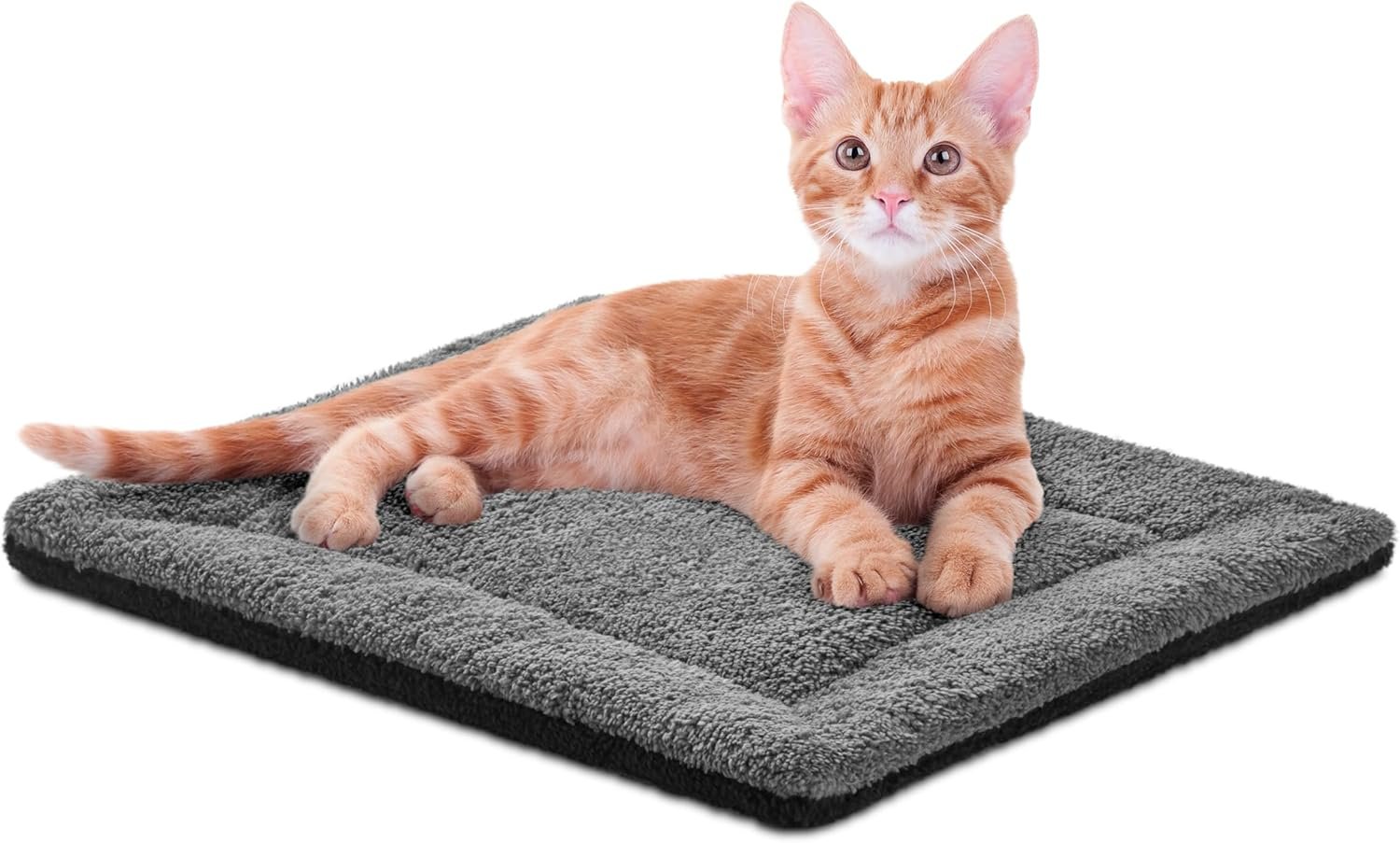 K&H PET PRODUCTS Self-Warming Cat Bed Pad, Self Heating Pad for Outdoor Cat Houses, Warming Mat for Indoor Pet Beds & Furniture, Reversible Blanket, Machine Washable – Small 21 X 17in Gray/ Black