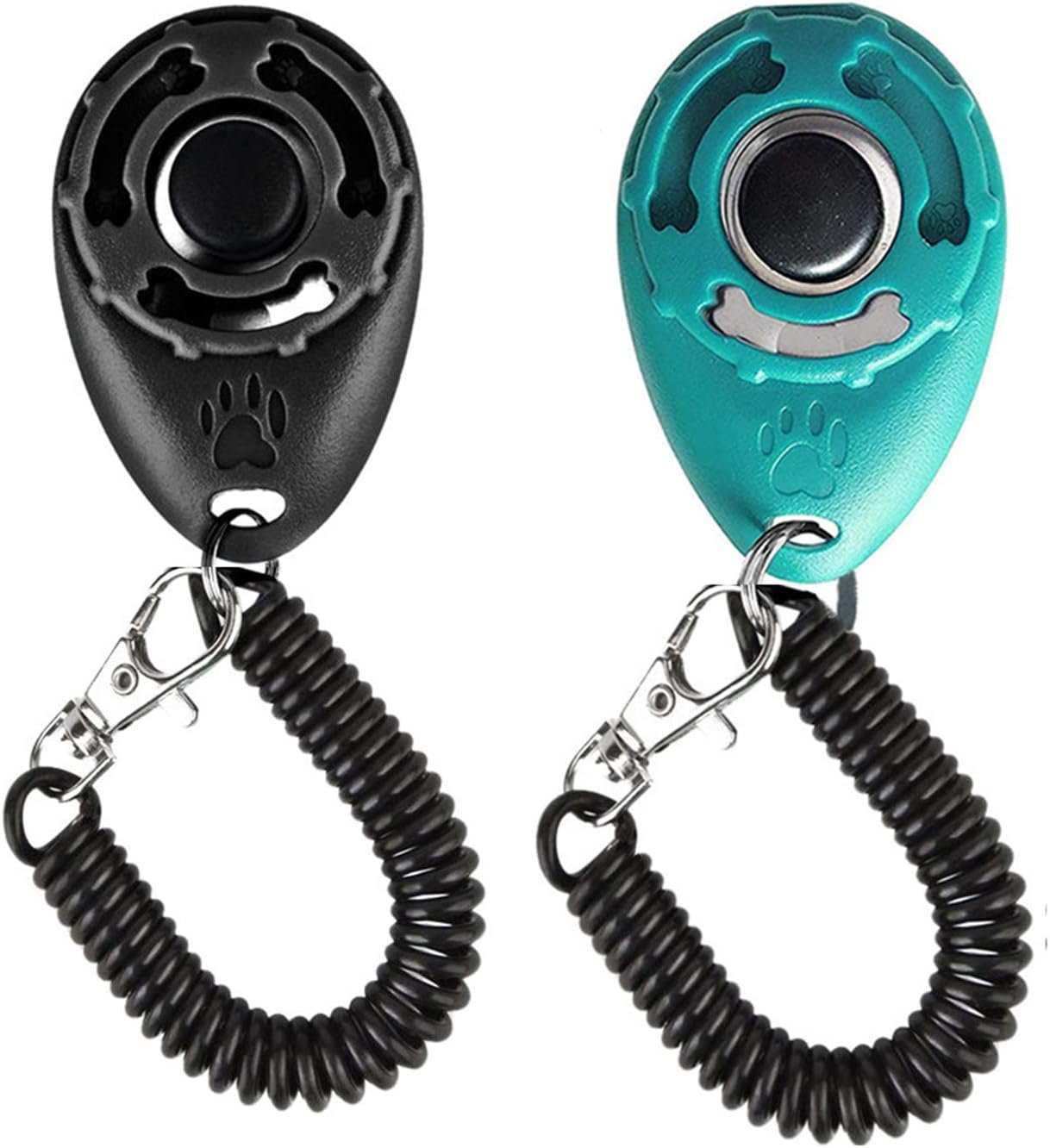 Winod Dog Training Clickers with Wrist Strap-2 Pack(Black+New Blue)