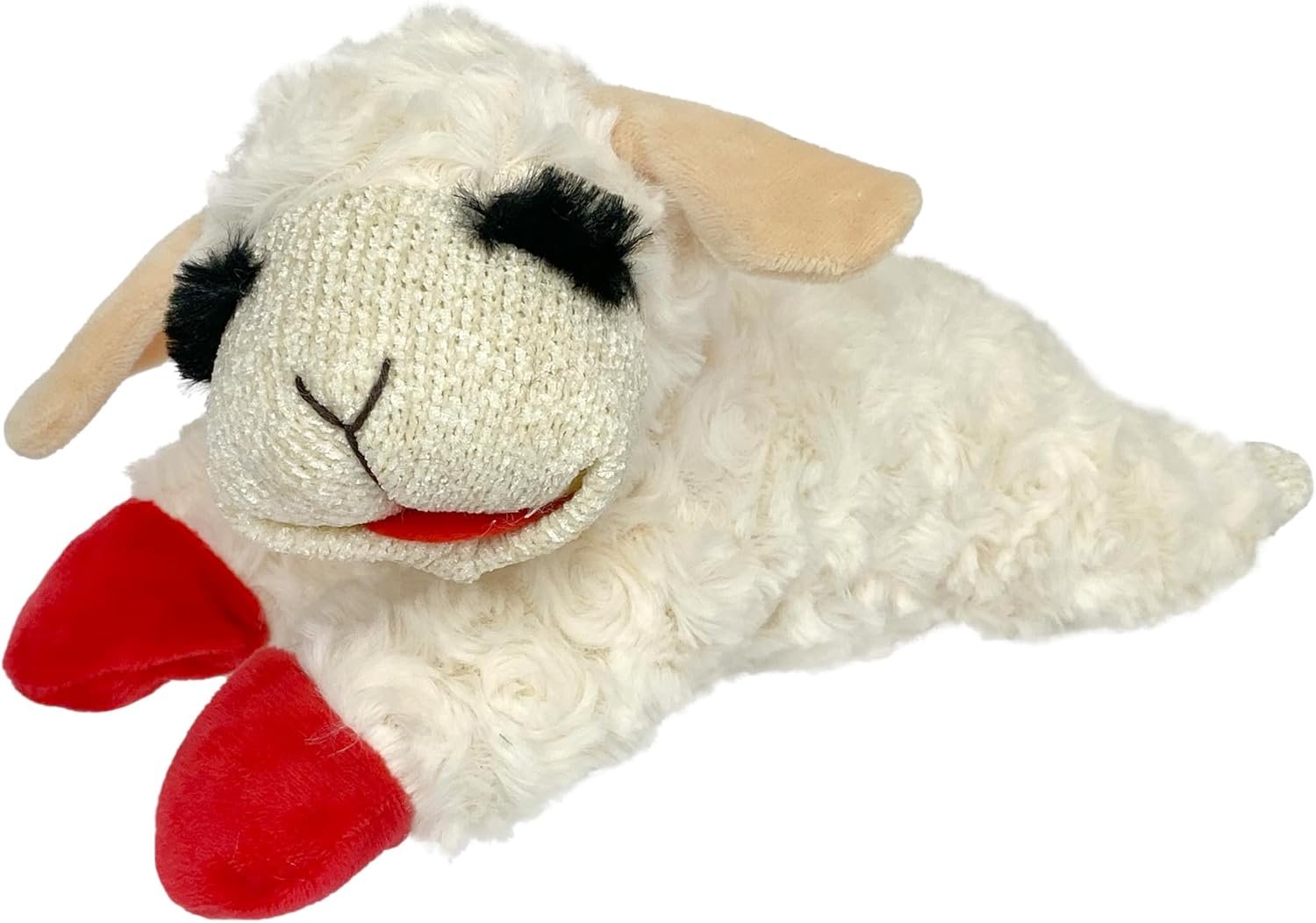 Multipet Mini Lamb Chop Officially Licensed, Plush, Squeak Pet Toy (White, 10′)