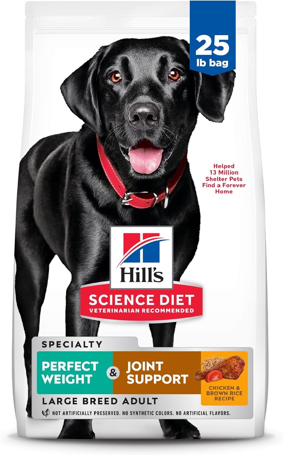 Hill’s Science Diet Perfect Weight & Joint Support Large Breed Adult Dry Dog Food 1-5,Quality Protein for Weight Management & Joint Support, Chicken & Brown Rice, 25 lb. Bag
