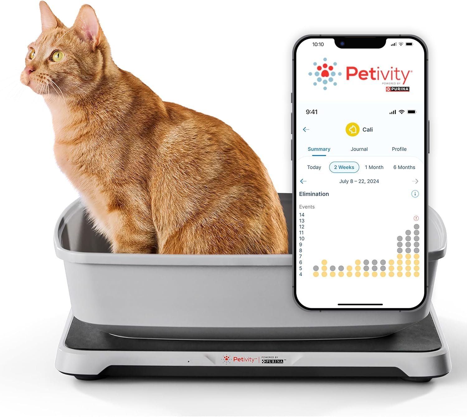 Purina Petivity Smart Litter Box Monitor Cat Weight Scale & Health Tracker – Monitor Litter Habits, Track Weight Accurately, AI Alerts & Monthly Reports, Phone App, Works for Multiple Cats