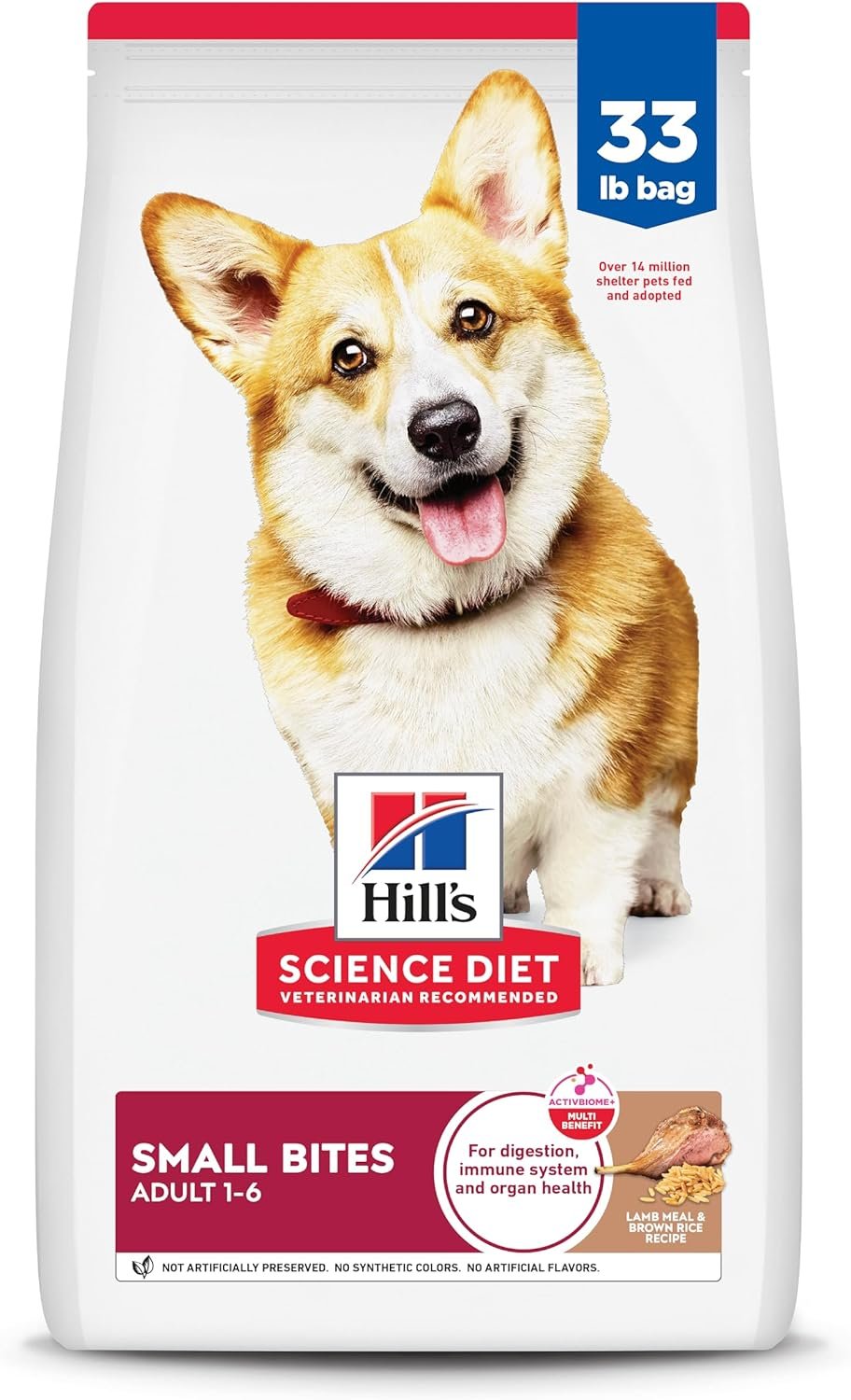 Hill’s Science Diet Adult 1-6, Adult 1-6 Premium Nutrition, Small Kibble, Dry Dog Food, Lamb & Brown Rice, 33 lb Bag