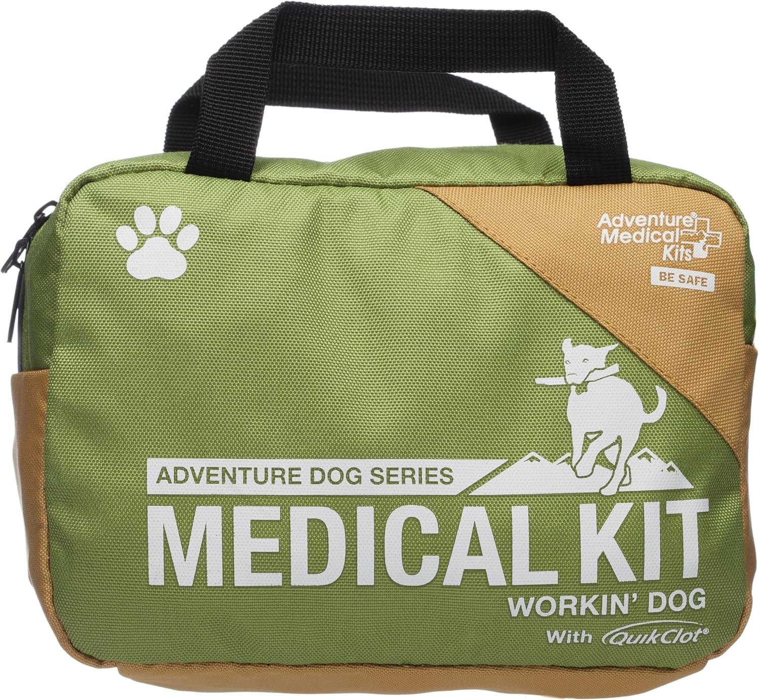 Adventure Medical Kits Workin’ Dog Medical Kit with QuikClot – Canine Field First Aid Kit with Headlamp, Bandages, Cold Pack, Leash, Instruction Manual & More – Compact Dog Emergency Kit