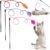 simarro 3 Pcs Cat Feather Wand Toys, Interactive Cat Teaser Wand Toy for Indoor Cats Adult, Colorful Feather Kitten Cat Stick Toys for Indoor Cats Play Chase Exercise