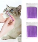 MANON ROSA Pet Cleaning Swabs for Dogs & Cats – 200 Nano-Flocked Cotton Buds with Soft PVC Sticks – Gentle, Lint-Free for Nose, Ear & Eye Care – Specially Designed for Safe Nasal Cleaning