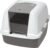 Catit Airsift Jumbo Hooded Litter Pan, Warm Gray/White – Privacy and Easy Access for Cleaning – Ideal for Larger or Multiple Cat Households