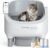 Automatic Cat Litter Box Self Cleaning, App Control, Open-Top Automatic Litter Box with Safety Sensors, Ultra-Quiet, 10L Waste Bin with Odor Control, 2 Rolls of Garbage Bags, Grey White