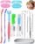 Dog Tooth Brushing Kit,Pet Toothbrush Kit,Professional 3 Sided Dog Toothbrush, Finger Toothbrush,Long Handle Toothbrush,Metal Tools Included,Complete Tooth Cleaning Kit for Pets(15PCS)