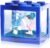 Small Betta Fish Tank, Stackable Mini Fish Tank Aquarium Tank Kit, 3/5 Gallon Rectangular Fish Bowl with Aquarium Gravel Decoration, Tiny Cube Tank for Seaweed Balls Sea Monkeys