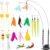 Depets Cat Wand Toy, 15 Pcs Interactive Cat Feather Toys for Indoor Self Play & Exercise, 2 Play Modes Kitten Teaser Wand, Reusable Suction Cup Kitten Toys