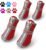 QUMY Dog Shoes for Small Dog, Puppy Dog Boots & Paw Protectors for Winter, Summer Hot Pavement, Waterproof in Rainy Weather, Ourdoor Walking, Indoor Hardfloors Skid-Resistant Soles Red Size 2
