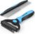 Pet Grooming Combo – Blue Deshedding Brush with Metal Comb for Detangling and Dematting Long, Matted Fur on Cats and Dogs