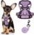 MIDOG No-Pull Dog Harness | Adjustable & Reflective Pet Harness Leash Set for Small Medium Large Dogs Walking, Training| No Choke, Front Clip, Soft Padded Vest with Easy Control Handle – Purple, XS