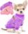 2 Pack Dog Sweaters for Small Dogs Girl Boy Fleece Puppy Sweater Warm Thick Pet Sweatshirt Winter Dog Clothes for Teacup Dog, Yorkie, Chihuahua, Pug, Cat,XXS,Pink Purple
